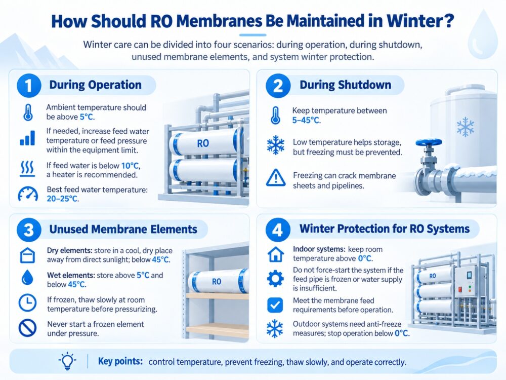 RO membrane winter maintenance and freeze protection guidance